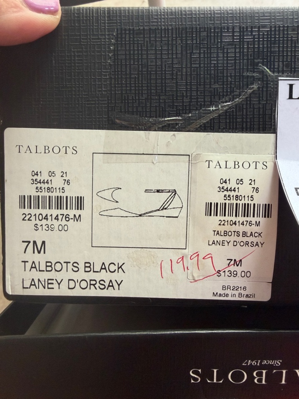 Talbots LANEY D'ORSAY NAPPA WEDGES Size 7 - Picture 3 of 3